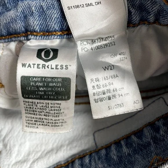 Levi's 501 Denim Shorts Womens 6 27 Two Tone Split Dye Mid Rise Button Fly - Picture 9 of 11